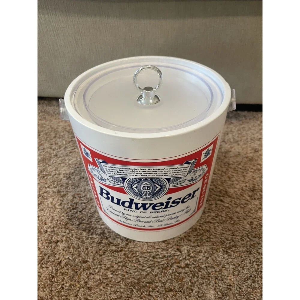 vintage Budweiser vinyl-wrapped insulated ice bucket